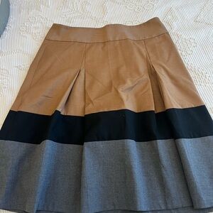 The Limited Colorblock A-Line Skirt in Camel, Black & Gray